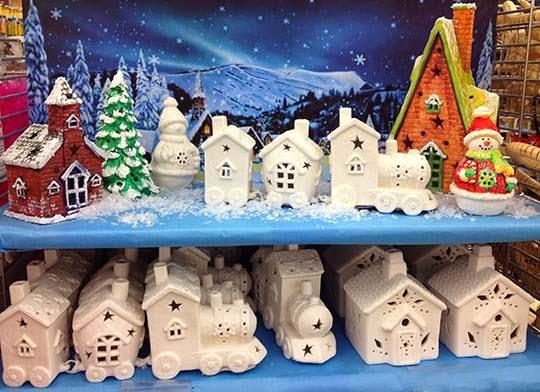 Ben Franklin Crafts and Frame Shop: Paint Your Own Christmas Village